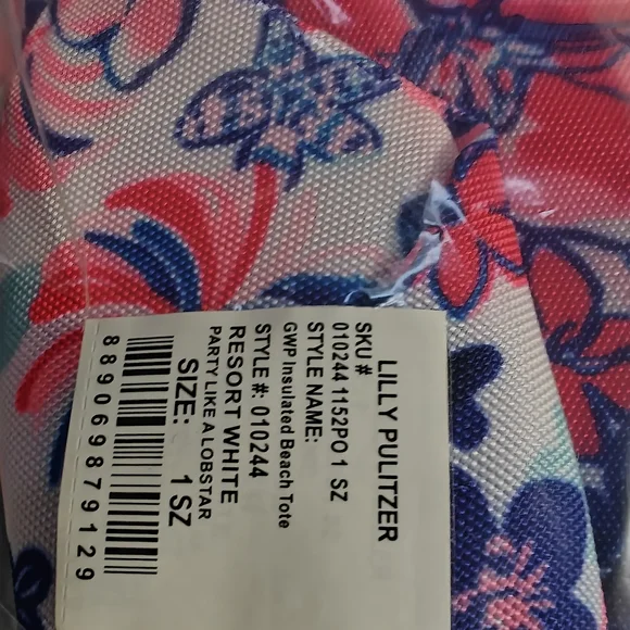 Lilly Pulitzer Pink, Blue & Gold Floral Tote - Picture 3 of 7